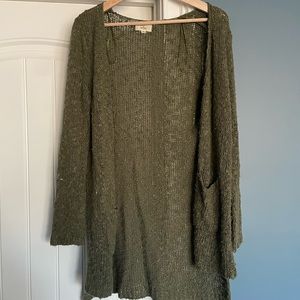 Sheer forest green cardigan